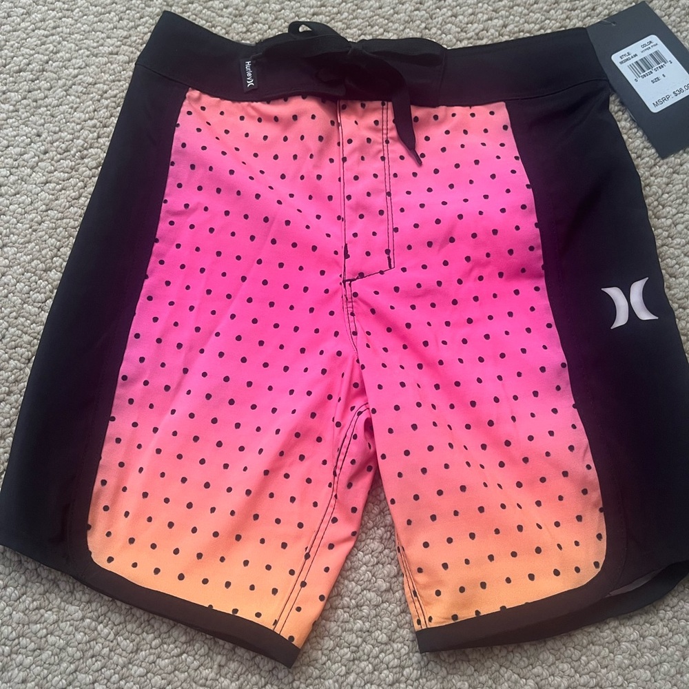 Hurley Pink and Orange Polka Dot Board Shorts